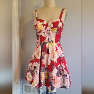 Fit and Flare Red Floral Sundress